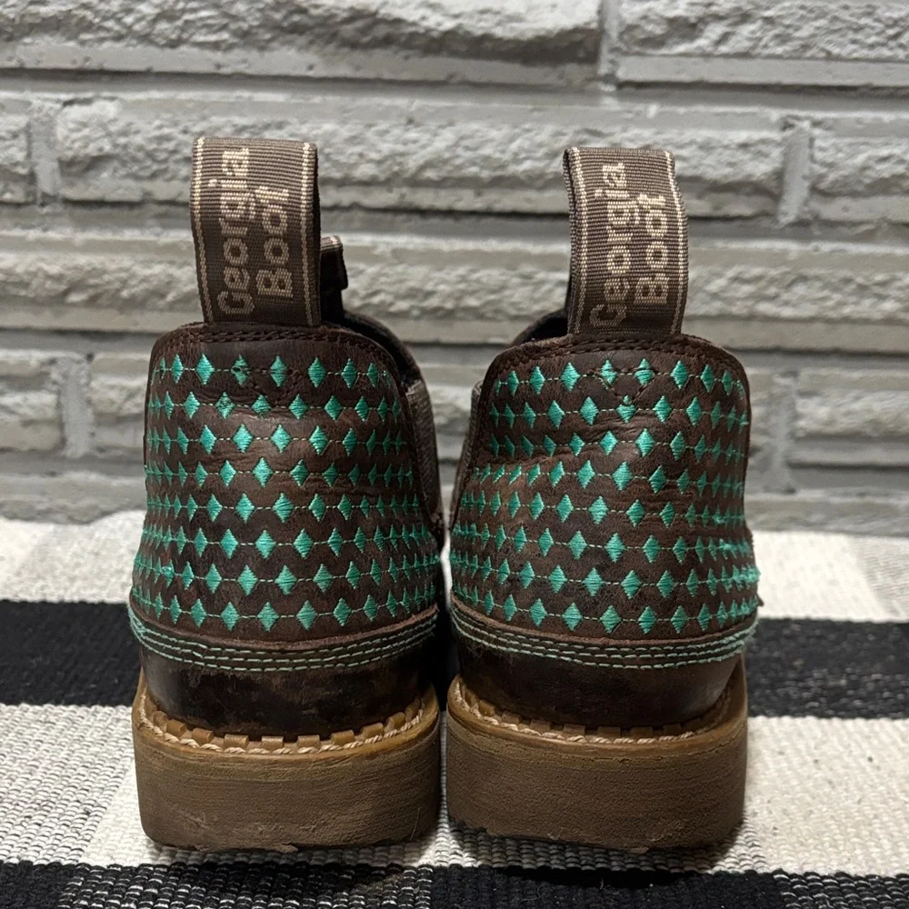 Georgia Boot Women’s Brown and Teal Romeo’s - Picture 4 of 8